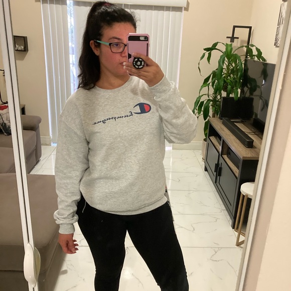 Champagne lover gray marled sweatshirt - Picture 6 of 7